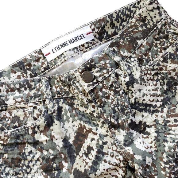 ETIENNE MARCEL snake reptile print low rise skinny jeans in camo Size 25 NEW - Picture 4 of 6